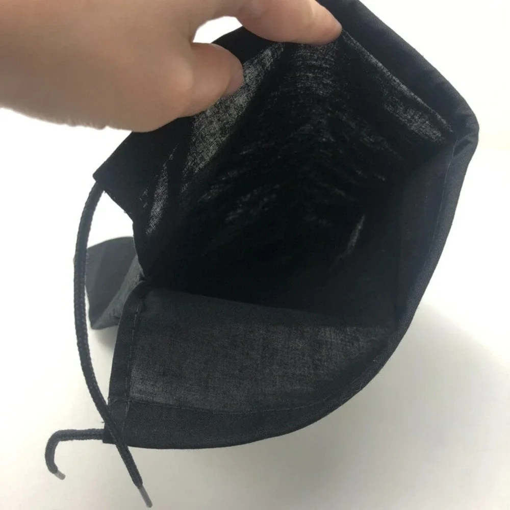 Authentic Chanel Dust Bag Black Logo‎ Storage Travel Handbag Shoe Belt 12.5x7.5